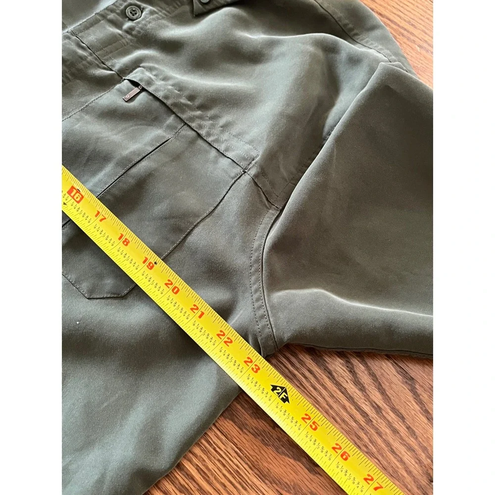 The North Face Mens Olive Green Modal Blend Hiking Shirt ACCX Large Long Sleeve
